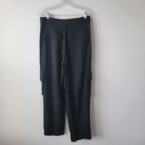 COS womens Wide-Leg Cargo Trousers size 14 high waist - Picture 2 of 8